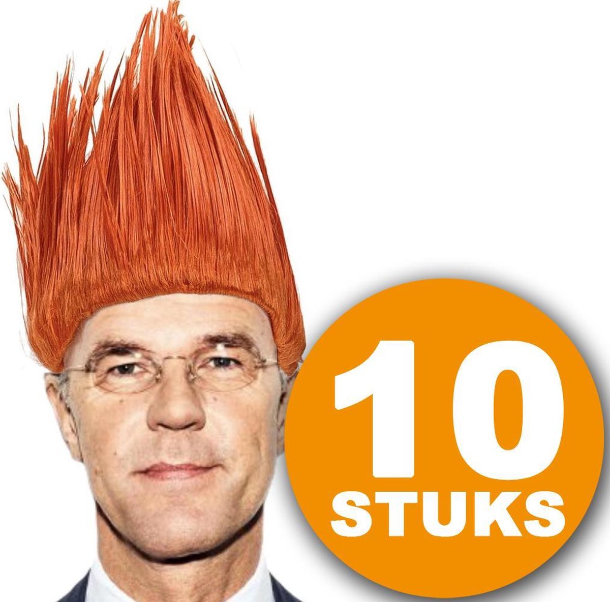 Oranje Pruik | 10 stuks Oranje Feestpruik 